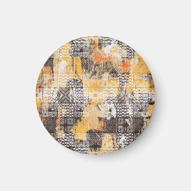 Geometric Boho Tribal Distressed Pattern Magnet (Front)