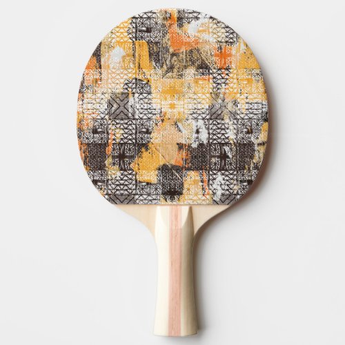 Geometric Boho Tribal Distressed Pattern Ping Pong Paddle