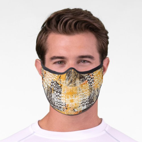 Geometric Boho Tribal Distressed Pattern Premium Face Mask