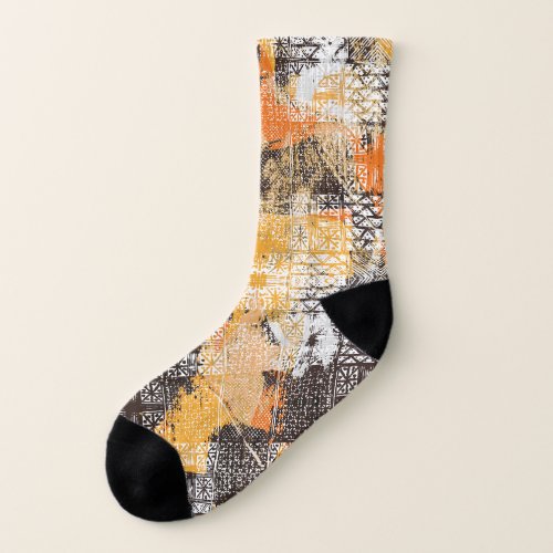 Geometric Boho Tribal Distressed Pattern Socks
