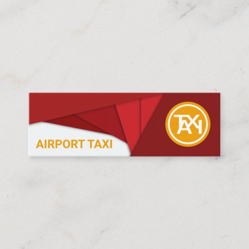 Geometric Bold Red Abstract Airplane Airport Taxi Mini Business Card