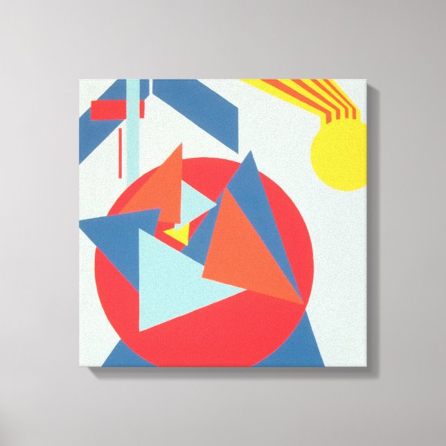 Geometric Bold Yellow Sunburst Canvas Print (Front)