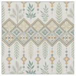 Geometric Botanical Folk Art Seamless Pattern Fabric