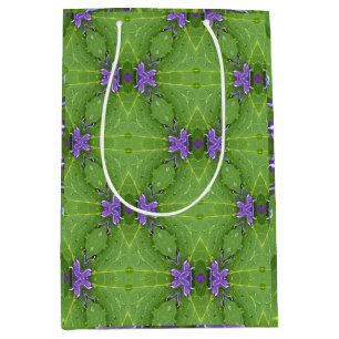 Geometric Botanical Green Lavender Boho Medium Gift Bag
