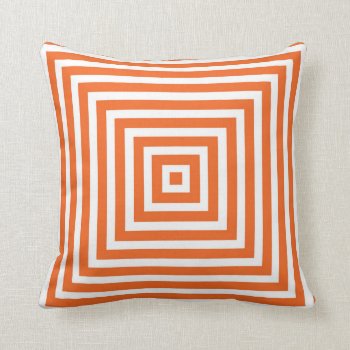 Geometric Box Pattern In Orange Throw Pillow by AnyTownArt at Zazzle