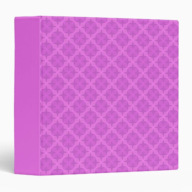 Geometric bright lilac art deco 3 ring binder (Front/Spine)