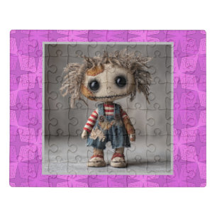 Geometric bright lilac art deco jigsaw puzzle
