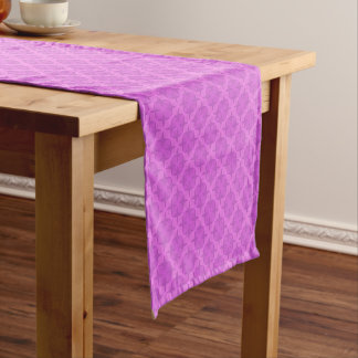 Geometric bright lilac art deco short table runner