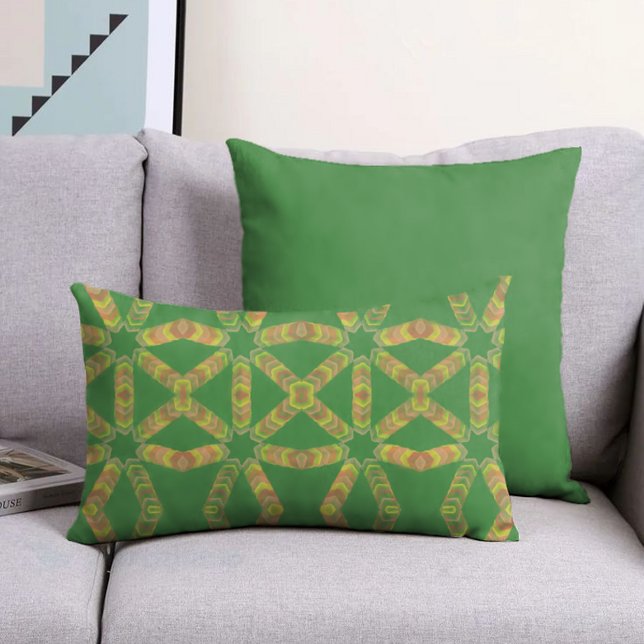 geometric bright nature paint x diamond shape  lumbar pillow (Creator Uploaded)
