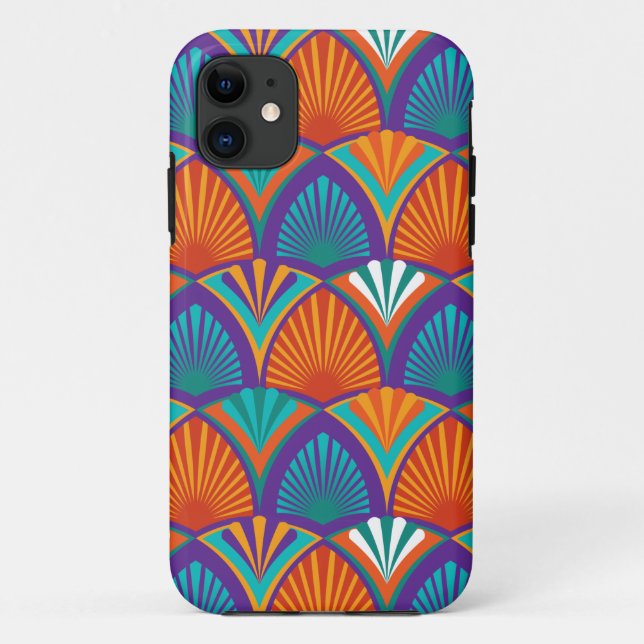 Geometric bright pattern with palm leaves, flowers Case-Mate iPhone case (Back)
