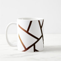 geometric brown and black lines pattern mug