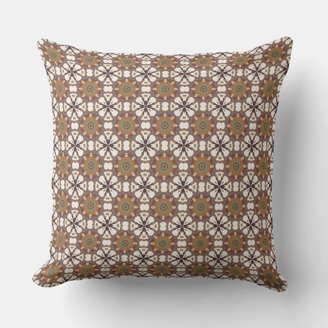 Geometric Brown Circle Wonder  Outdoor Pillow (Front)