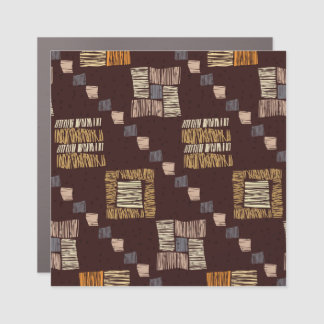 Geometric Brown Ethnic Tribal Background Car Magnet
