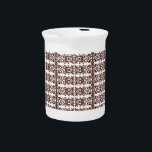 geometric brown pattern Porcelain Pitcher<br><div class="desc">Classic Porcelain Pitcher with beautiful geometric decoration for special occasions</div>