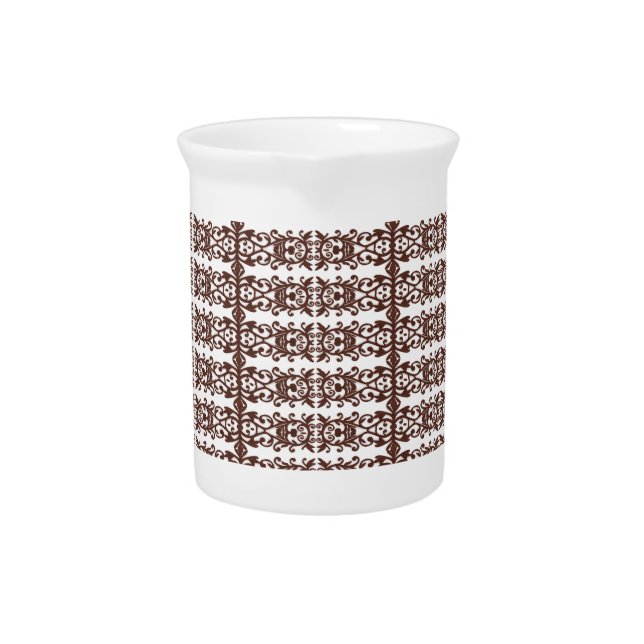 geometric brown pattern Porcelain Pitcher (Front)
