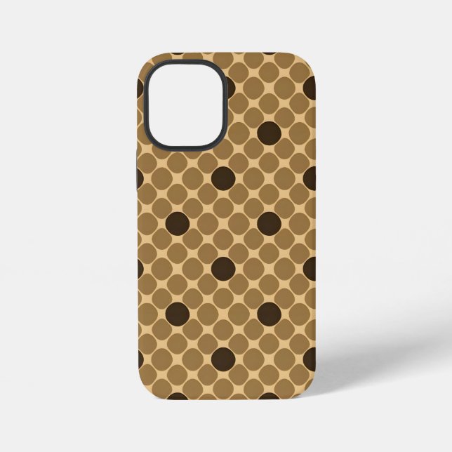 Geometric Brown Pattern with Circles iPhone Case (Back)