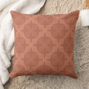 Geometric brown terracotta art deco throw pillow