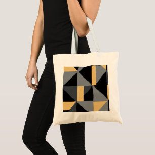 Geometric Budget Black, Gray Gold Tote Bag