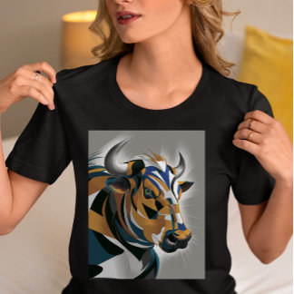Geometric Bull Art Tri-Blend Shirt