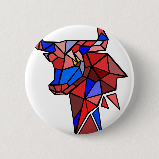 Geometric Bull Icon Button (Front)