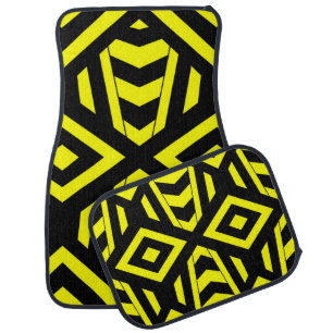 Geometric Bumble Bee Car Floor Mat