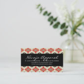 Geometric Business Card Aztec Pattern Red (Standing Front)