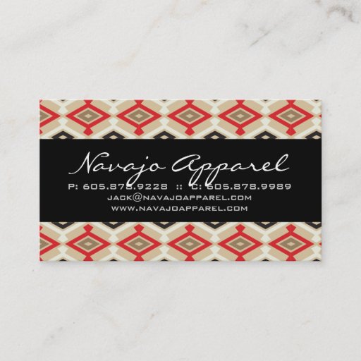 Customizable Geometric Navajo Business Card Aztec Pattern Red