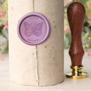Geometric Butterfly Personalized Wax Seal Stamp