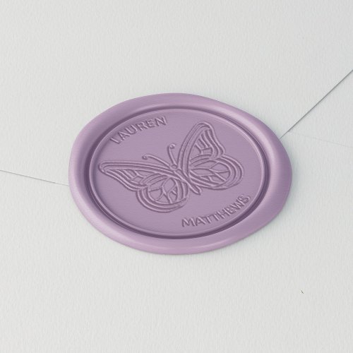 Geometric Butterfly Personalized  Wax Seal Sticker