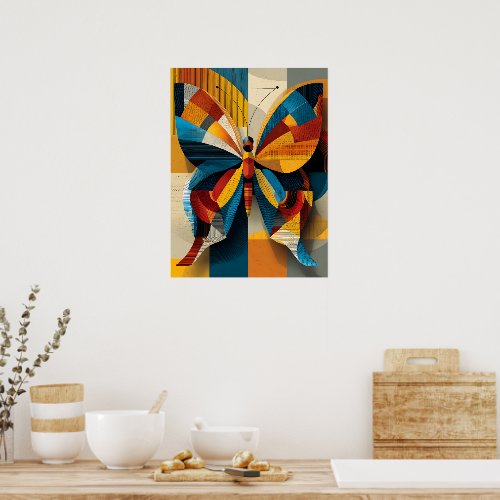 Geometric Butterfly Wall Art Poster