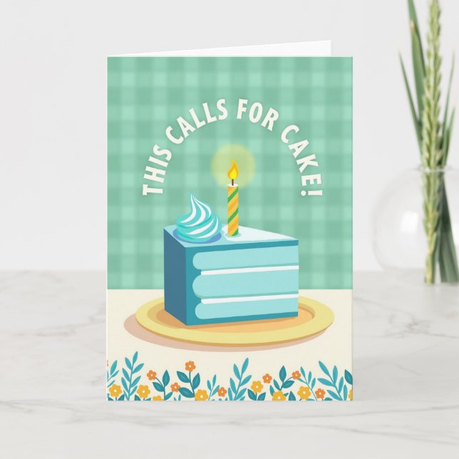 Geometric Cake Birthday Card (Front)