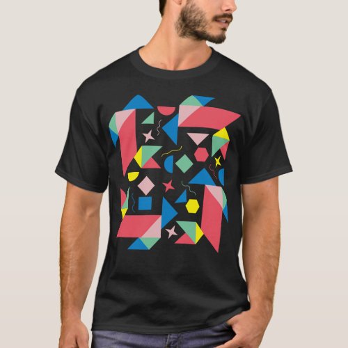 Geometric Cat Design T_Shirt