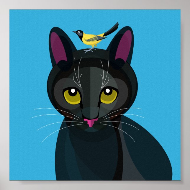 Geometric Cat illustration Poster (Front)