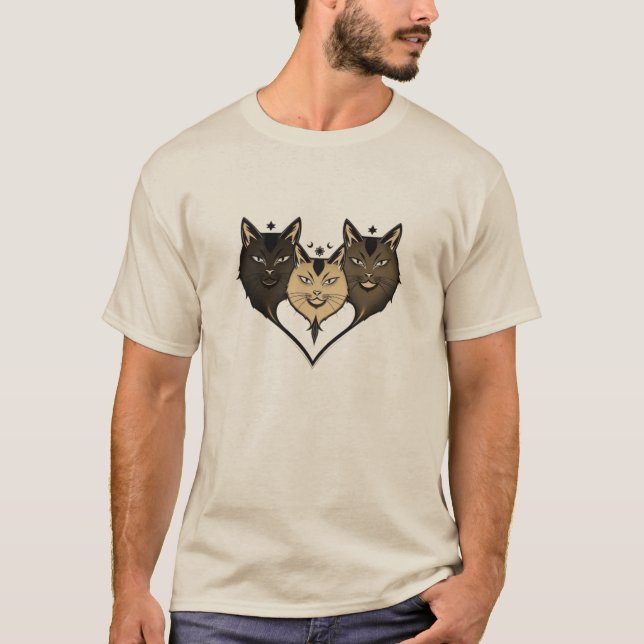 Geometric Cat Trio T-Shirt (Front)