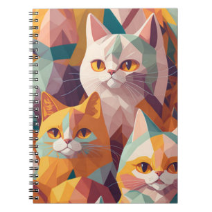 Geometric cats pattern Notebook