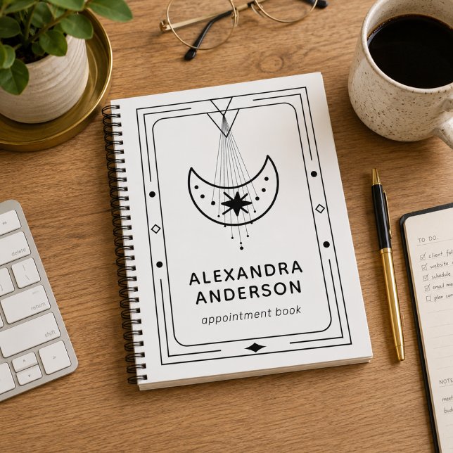 Geometric Celestial Crescent Moon Appointment Planner (Geometric Celestial Crescent Moon Appointment Planner)