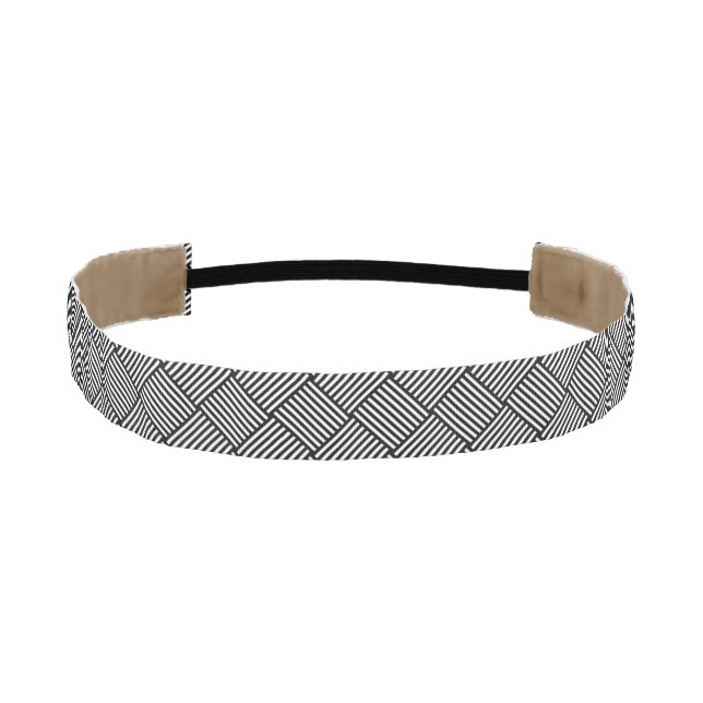 Geometric checked texture athletic headband (Front)