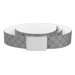 Geometric checked texture belt