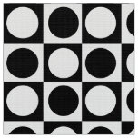 Geometric Checkered Black And White Dots  Fabric