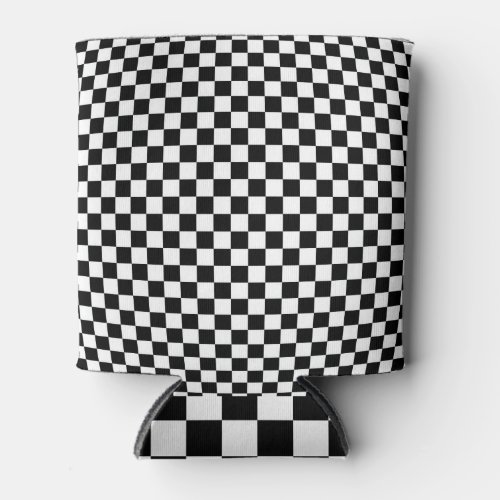 Geometric Checkered Illusion Vintage Artistry Can Cooler