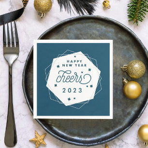 Geometric Cheer New Year's Eve Party Paper Napkins