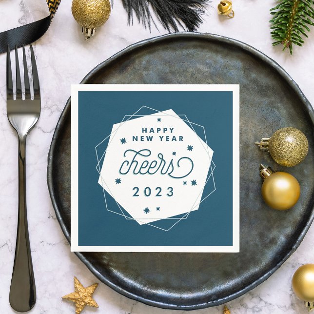 Geometric Cheer | New Year's Eve Party Paper Napkins (Creator Uploaded)