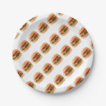 Geometric Cheeseburger Paper Plates Art at Zazzle