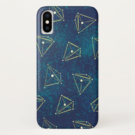 Geometric Chemical Constellations In Starry Sky iPhone XS Case