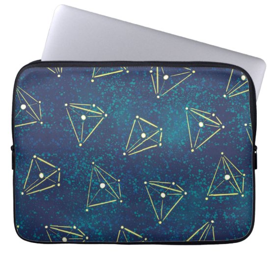 Geometric Chemical Constellations In Starry Sky Computer Sleeve