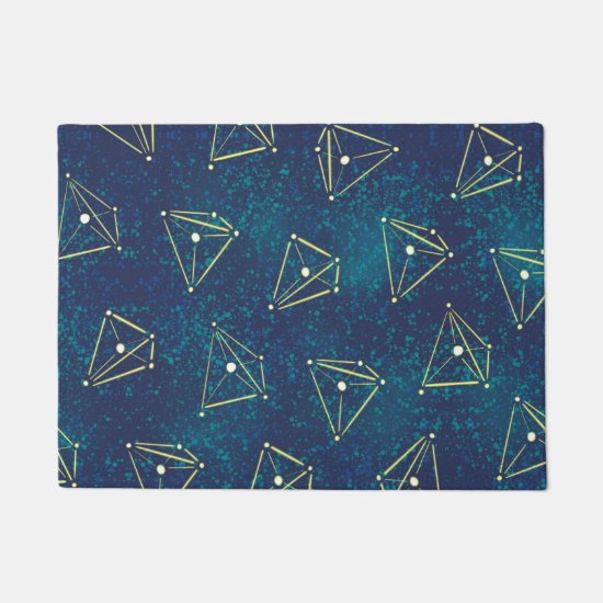 Geometric Chemical Constellations In Starry Sky Doormat