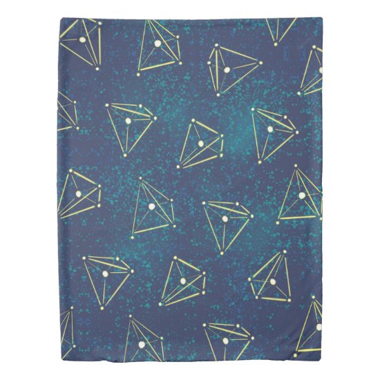 Geometric Chemical Constellations In Starry Sky Duvet Cover