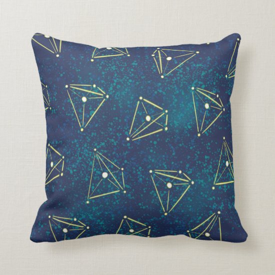 Geometric Chemical Constellations In Starry Sky Throw Pillow