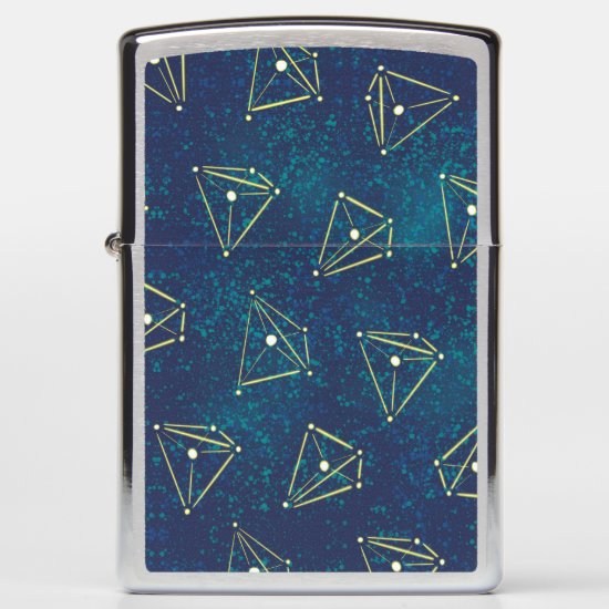 Geometric Chemical Constellations In Starry Sky Zippo Lighter