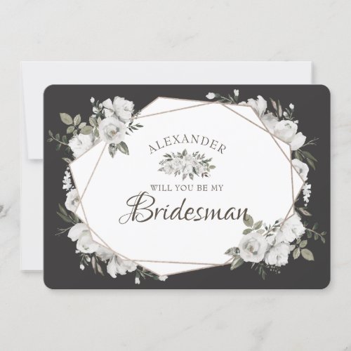 Geometric Cherish Be My Bridesman Proposal Card
